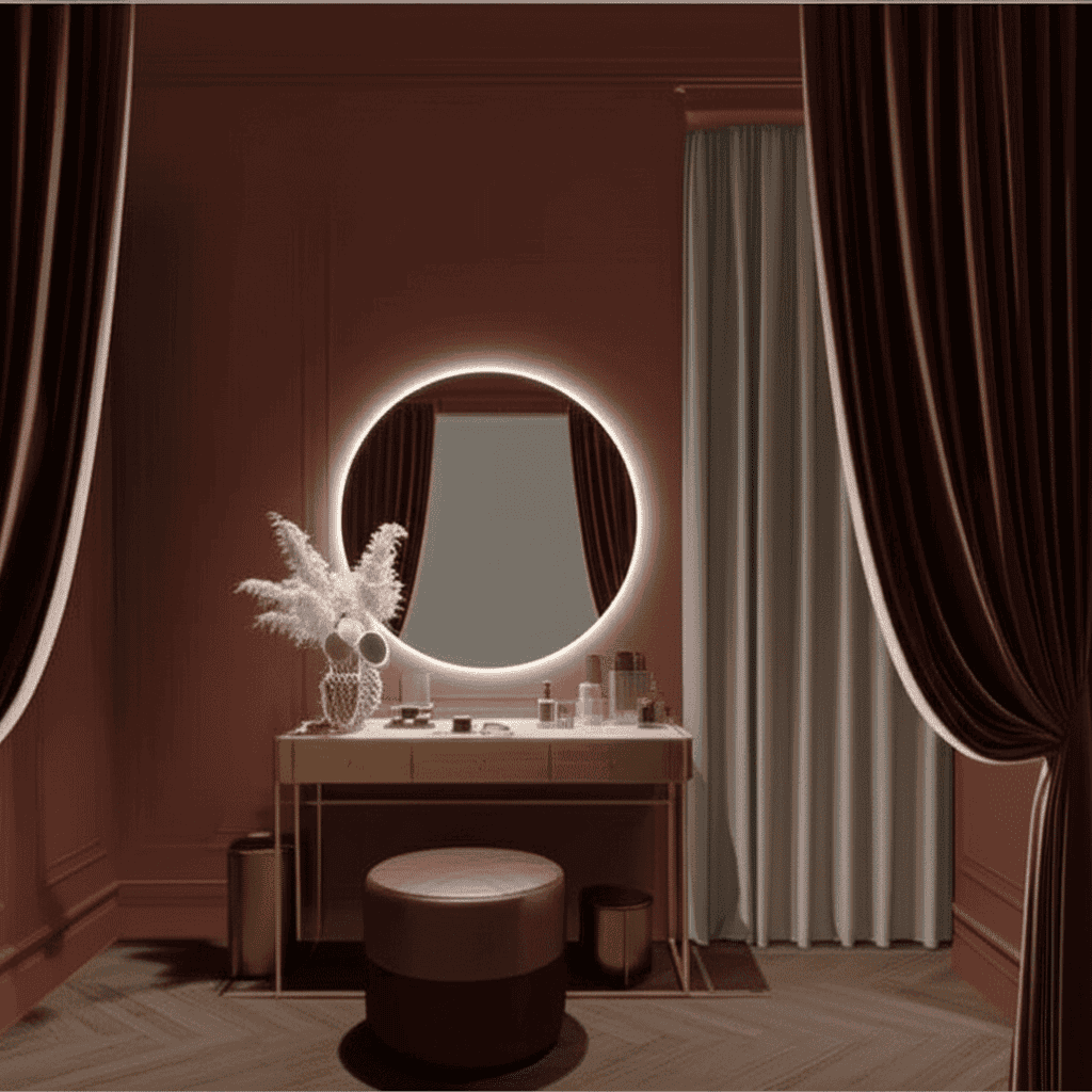 Halo Luxe Round LED Mirror with Wall Glow for Bathrooms