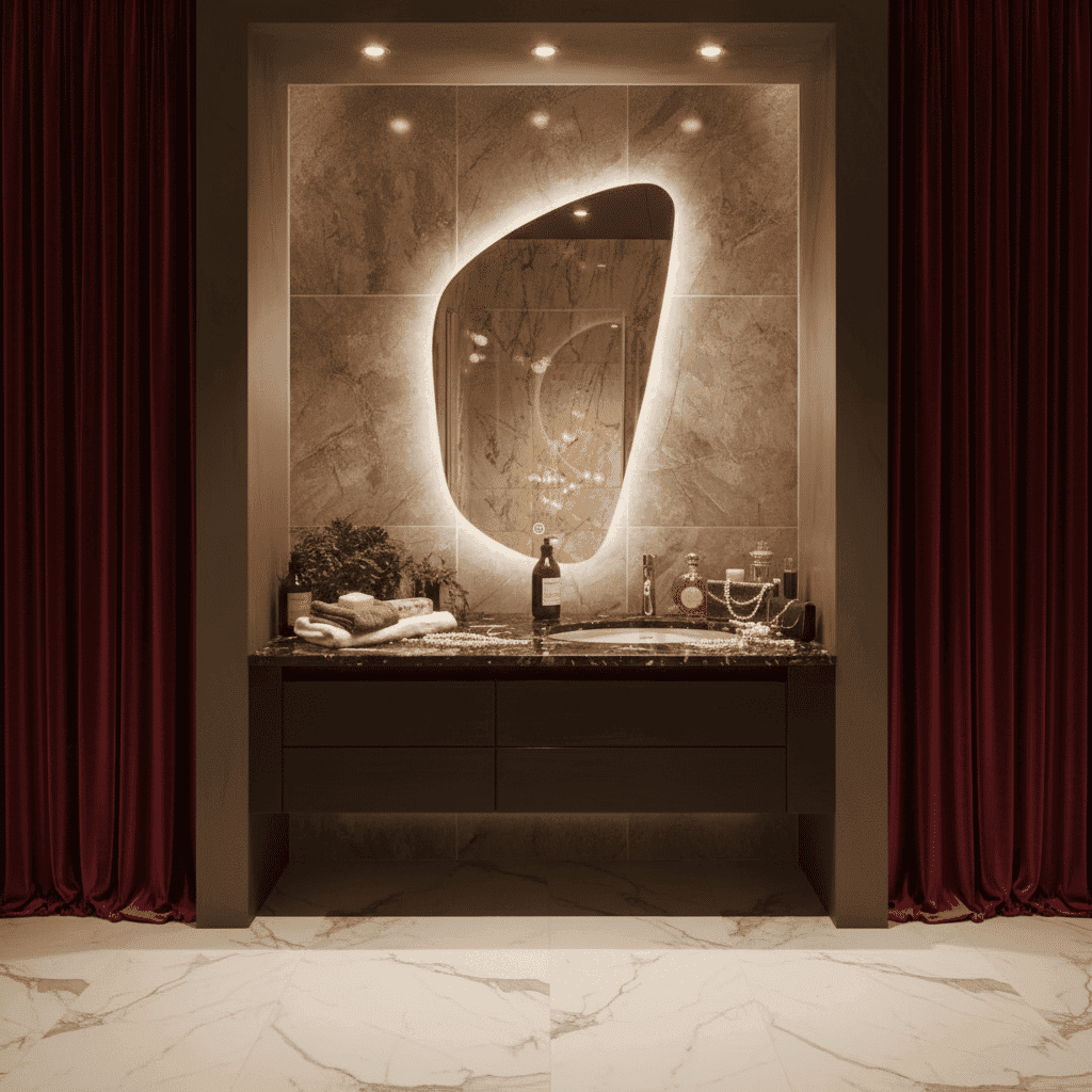 Asymmetrical LED Wall Mirror
