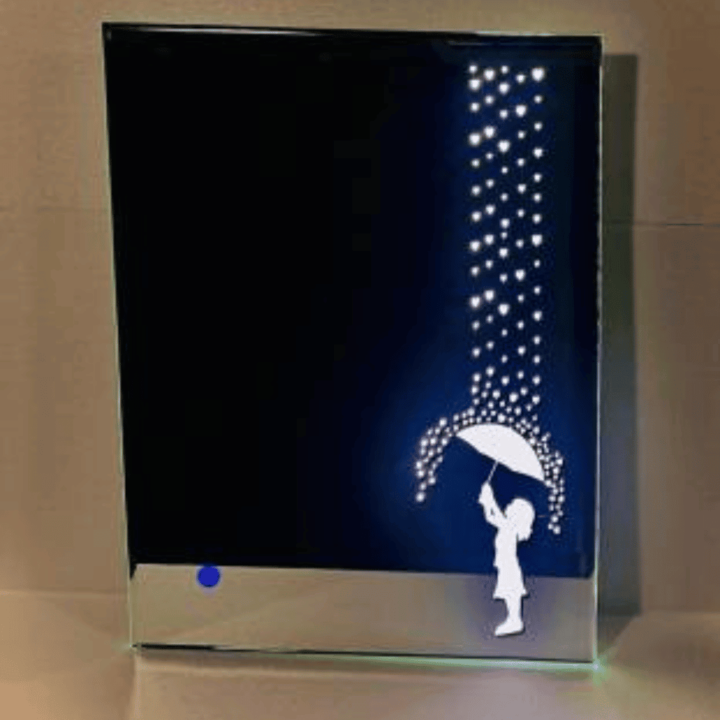 Decorative LED Mirror India – Girl with Umbrella Design & Touch Sensor