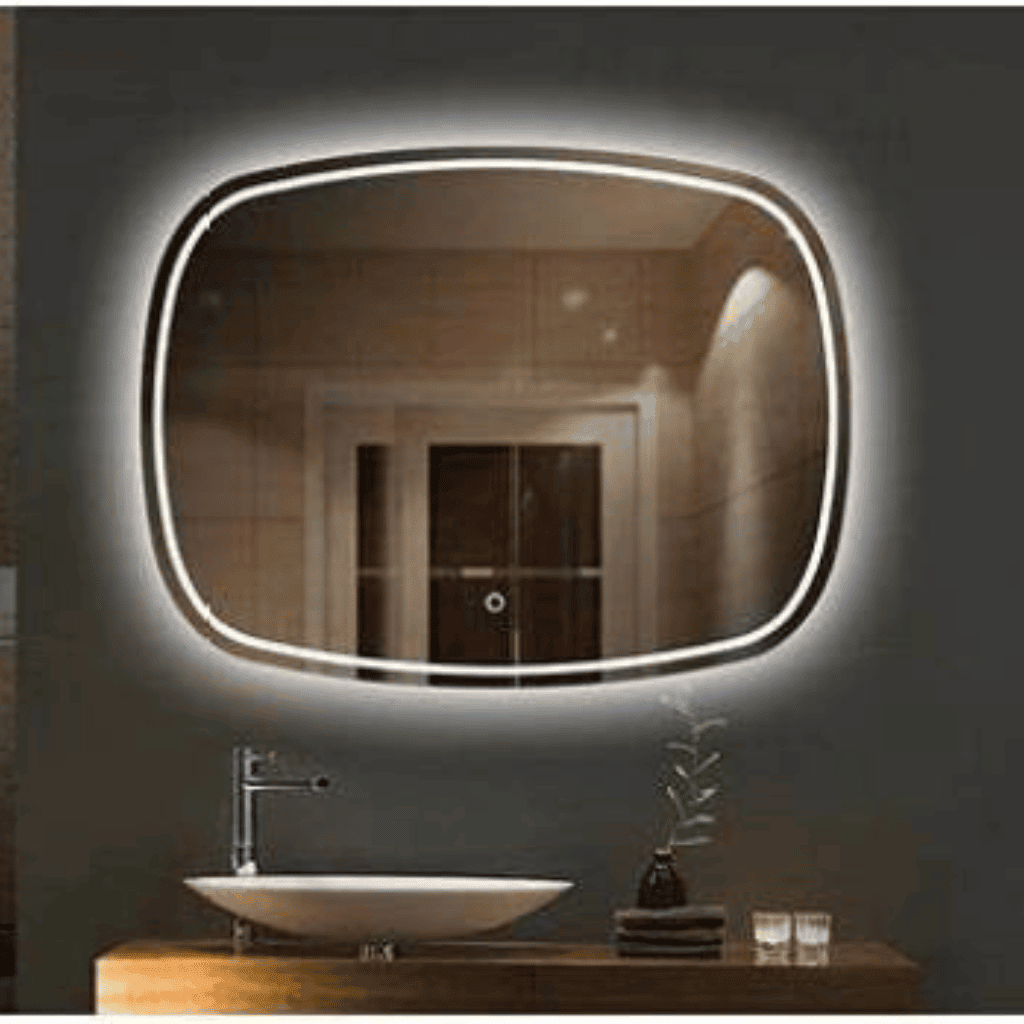 LED Backlit Mirror with Geometric Glow1