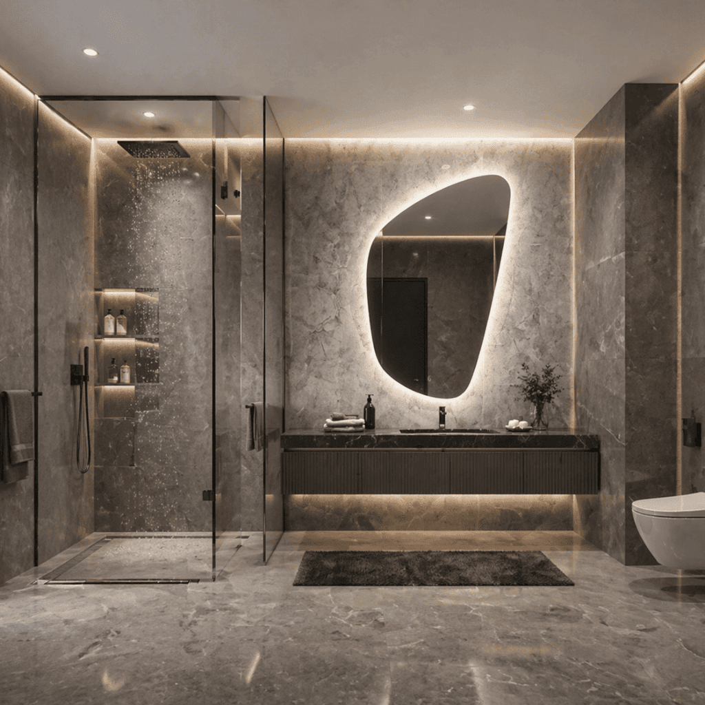 Asymmetrical LED Wall Mirror 1