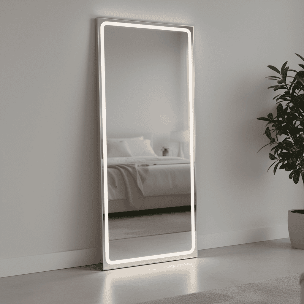 Full-Length LED Mirror with LED Border – Modern Full-Body Mirror for Bedroom and Living Spaces 1