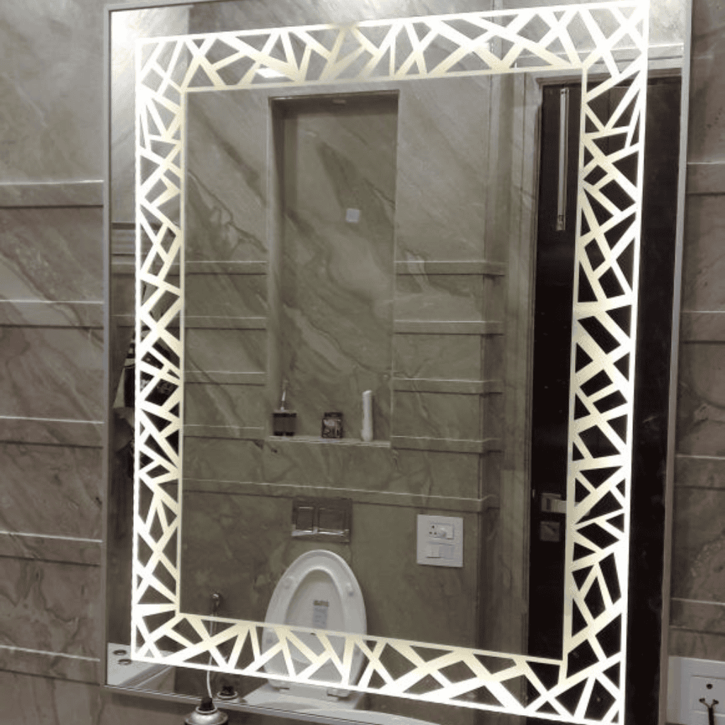 Illuminated Bathroom Mirror with Touch Sensor and Adjustable Brightness