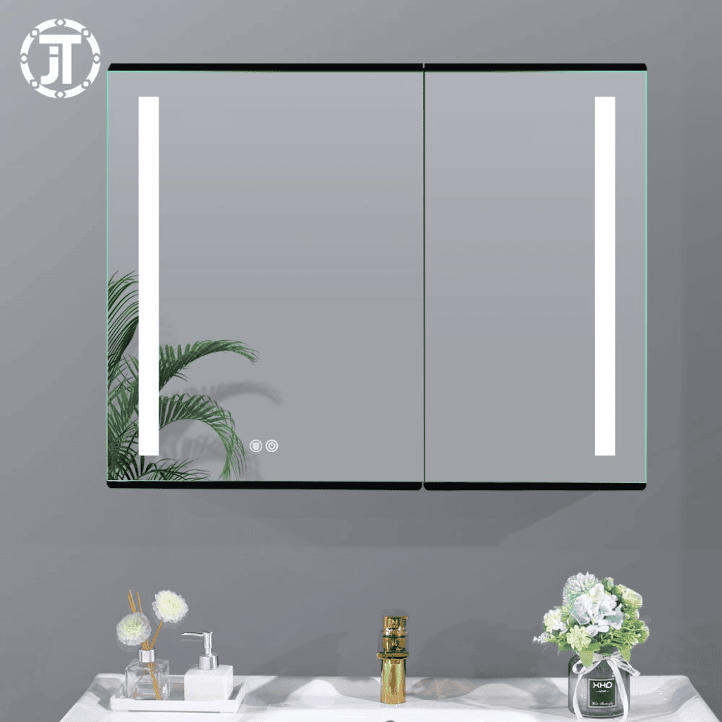 LED Bathroom Mirror with Vertical Lighting – Illuminated Vanity Mirror with Touch Control