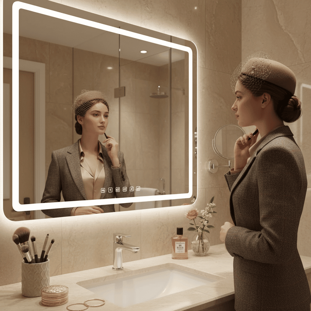 Premium Smart Bathroom Mirror with Clock
