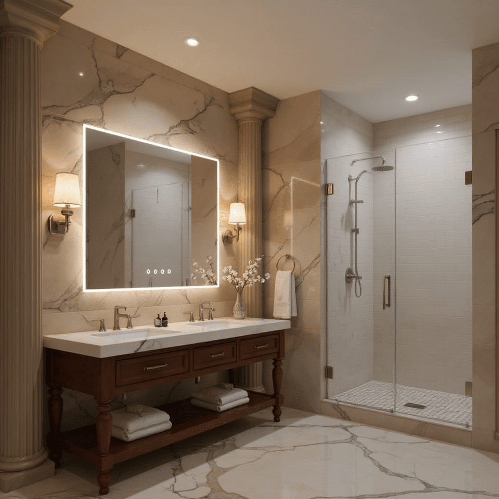 LuxeGlow Ultra-Wide LED Bathroom Mirror with Touch Sensor