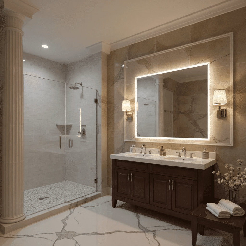 LuxeGlow Ultra-Wide LED Bathroom Mirror with Touch Sensor
