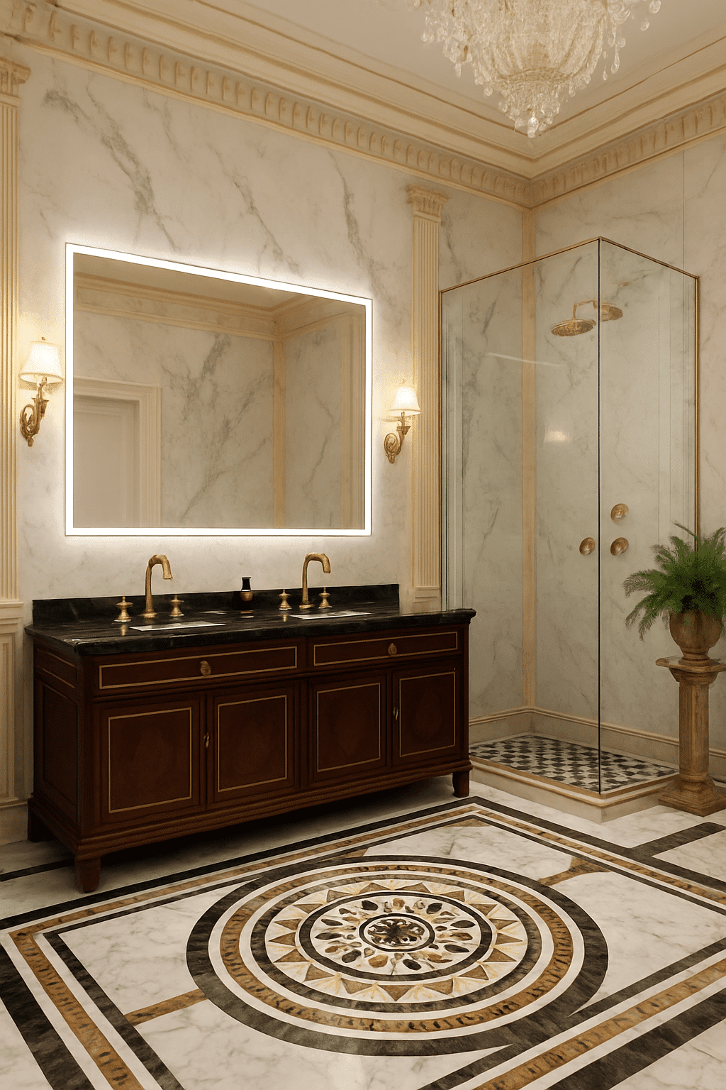 LuxeGlow Ultra-Wide LED Bathroom Mirror with Touch Sensor