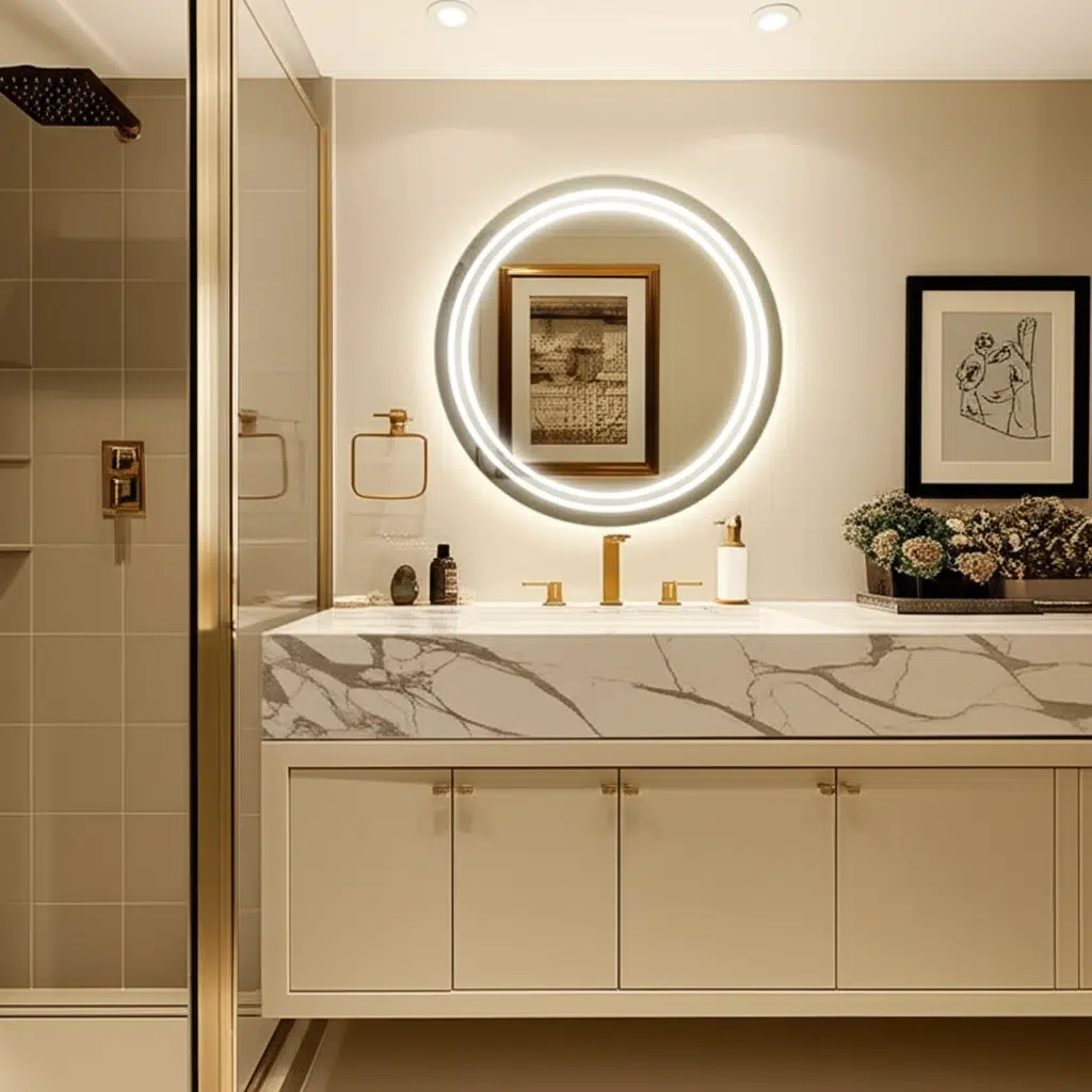 Double Ring Round LED Bathroom Mirror