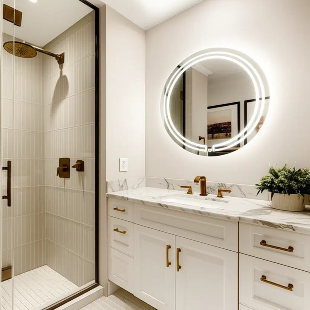 Double Ring Round LED Bathroom Mirror