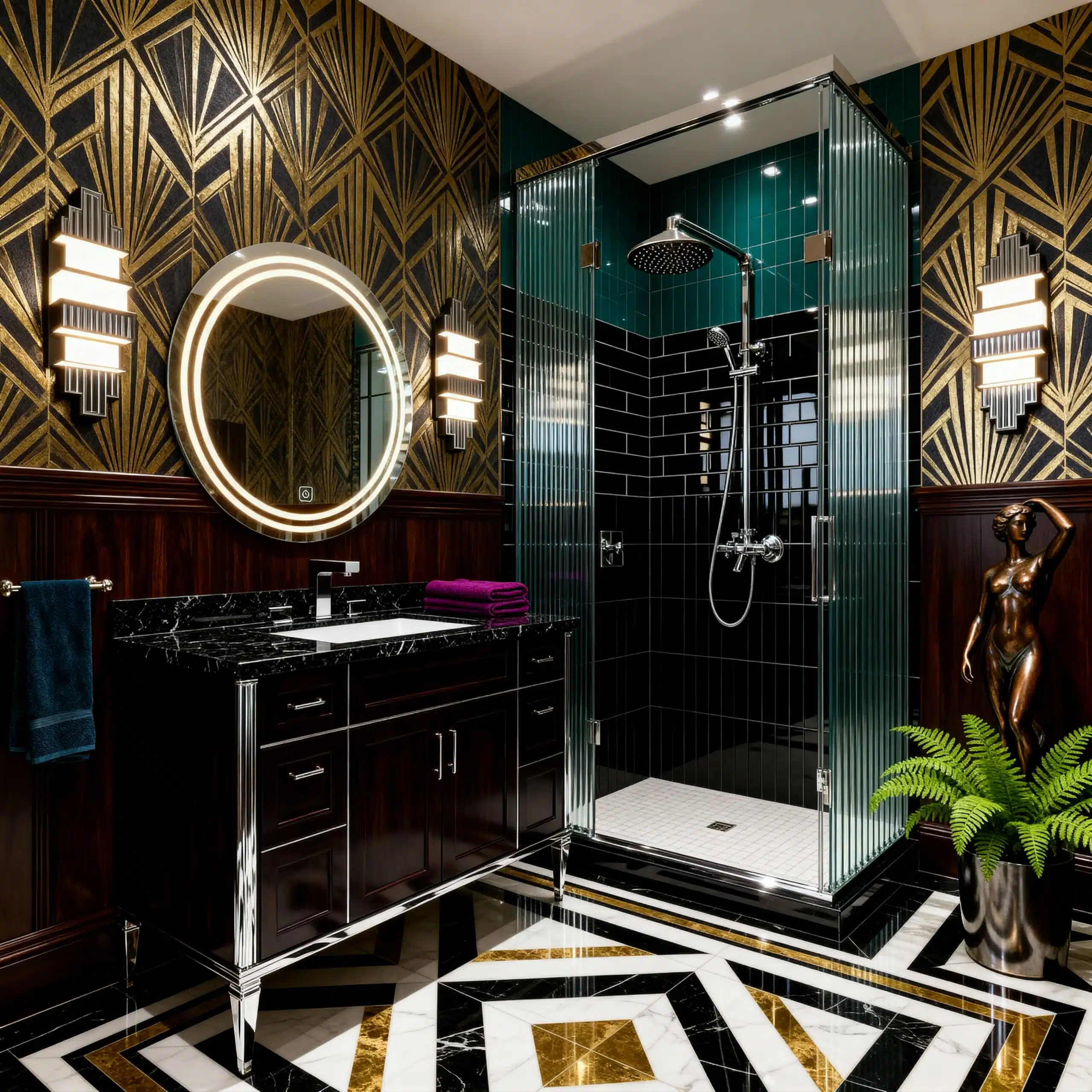 Double Ring Round LED Bathroom Mirror