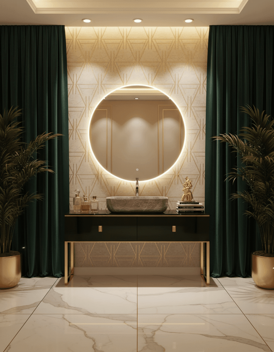 Modern Round Halo LED Bathroom Mirror