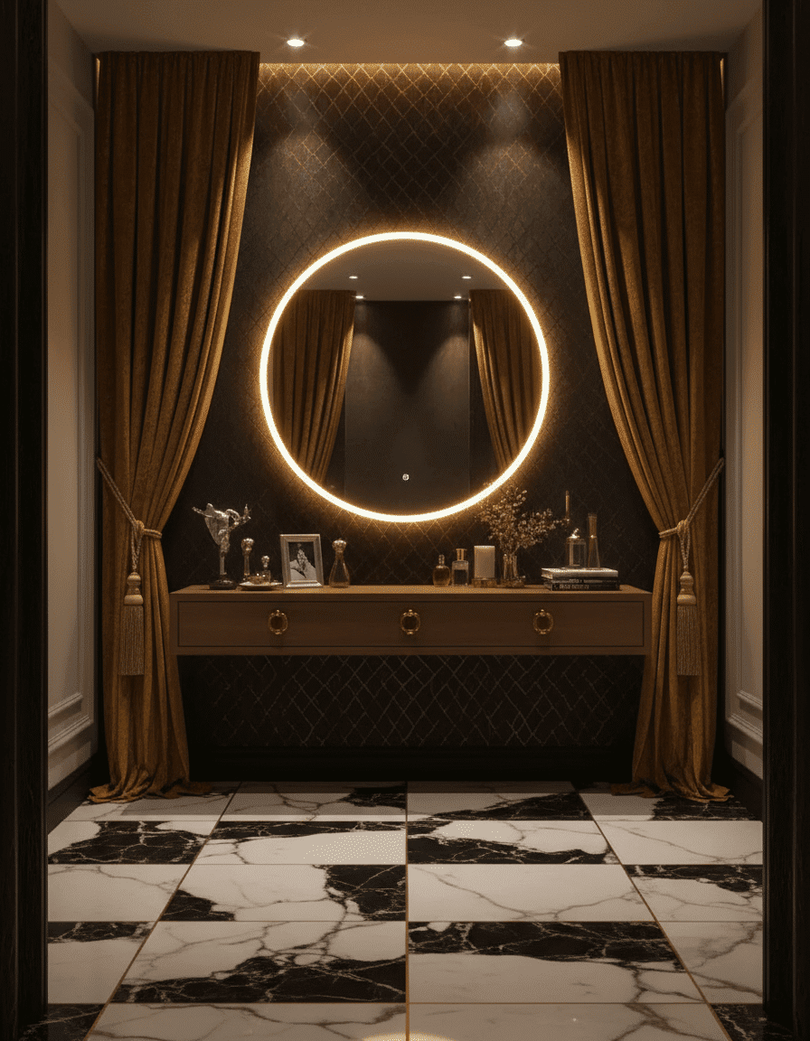 Modern Round Halo LED Bathroom Mirror