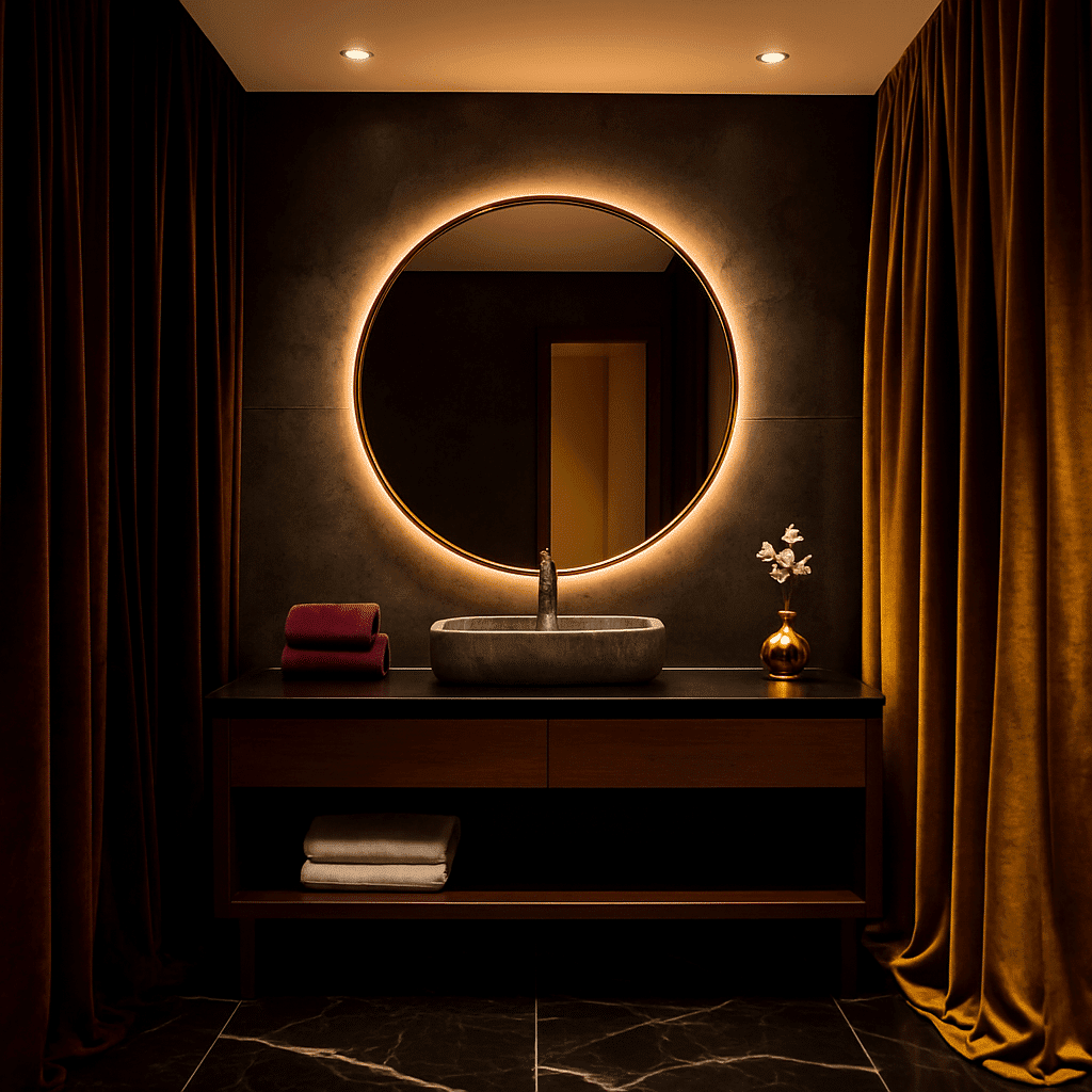 Modern Round Halo LED Bathroom Mirror