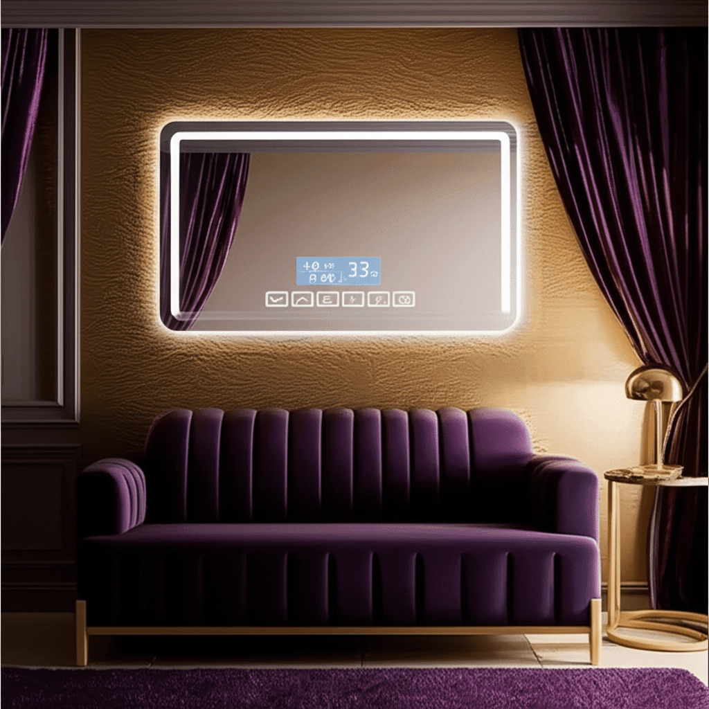 Premium Smart Bathroom Mirror with Clock