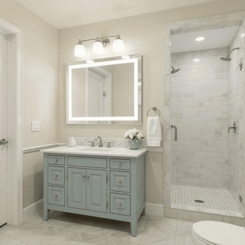 CrystalEdge Rectangular LED Bathroom Mirror – Wall Mounted & Anti-Fog