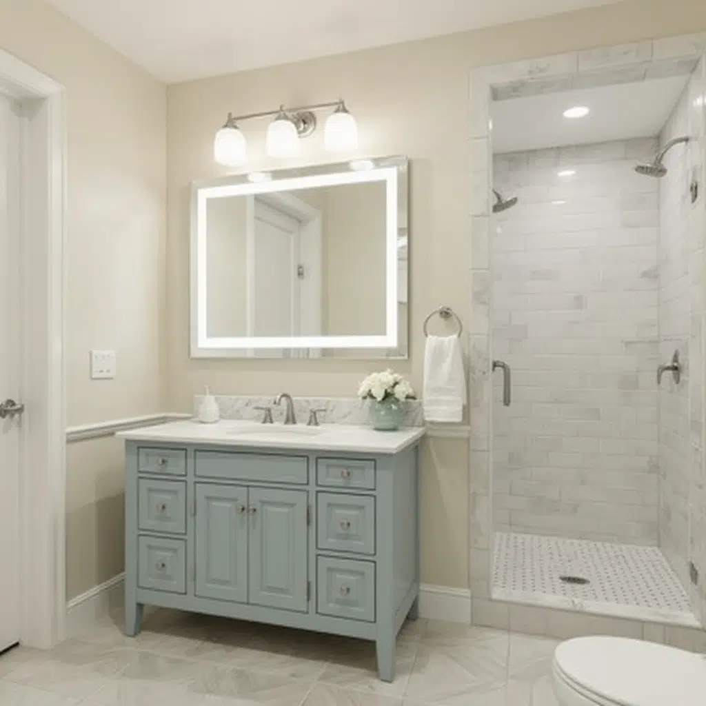 CrystalEdge Rectangular LED Bathroom Mirror – Wall Mounted & Anti-Fog