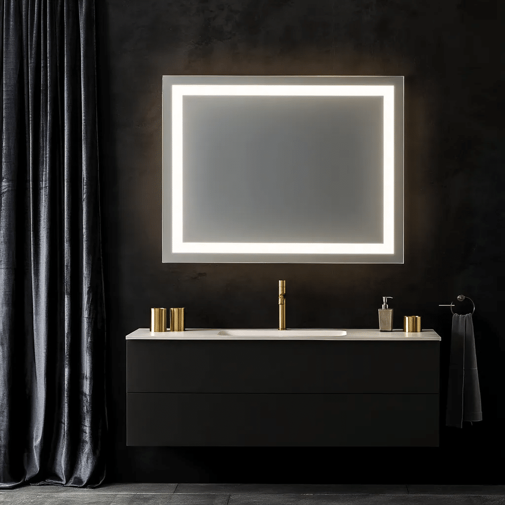CrystalEdge Rectangular LED Bathroom Mirror – Wall Mounted & Anti-Fog