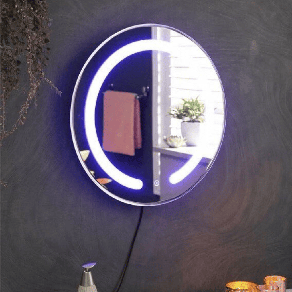 LunaLoop™ Crescent LED Mirror India – Futuristic Round Mirror with Dual Arc Lighting and Touch Control 1 LunaLoop™ Crescent LED Mirror India – Futuristic Round Mirror with Dual Arc Lighting and Touch Control 1