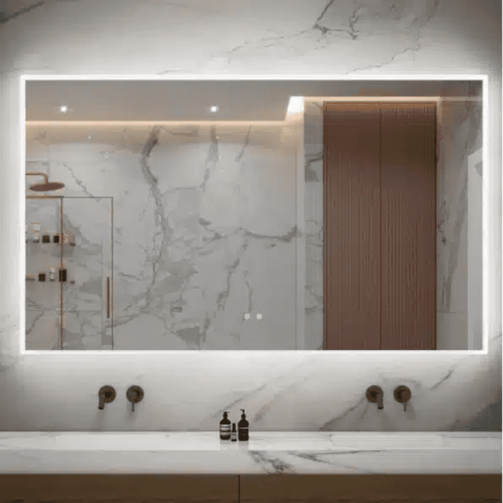 LuxeGlow Ultra-Wide LED Bathroom Mirror with Touch Sensor