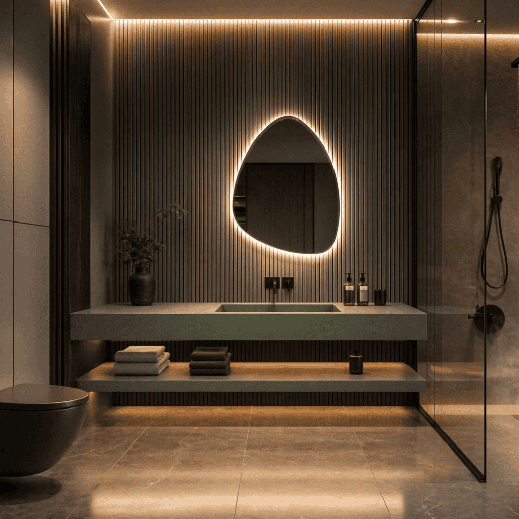 Luxury Oval LED Mirror with Touch Sensor – Frosted Edge Design