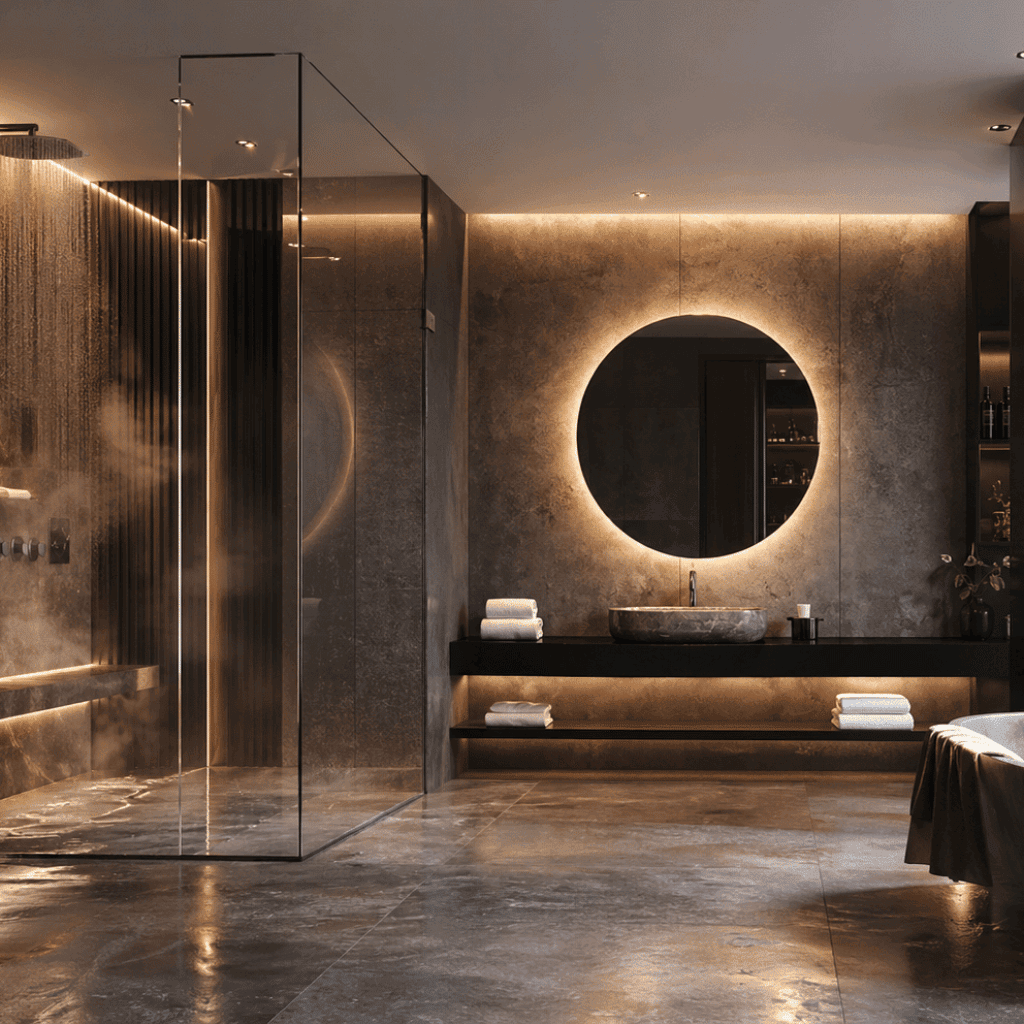 Modern Round Halo LED Bathroom Mirror