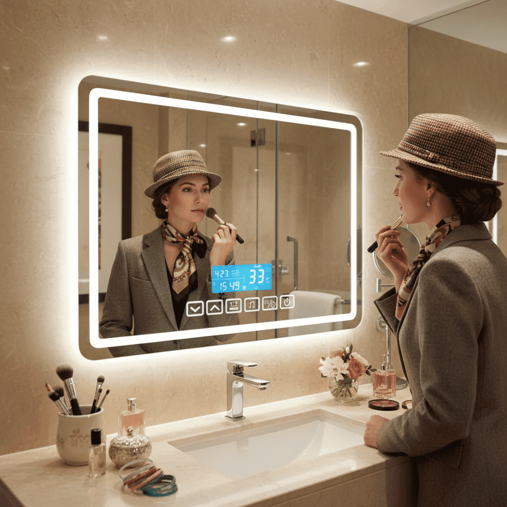 Premium Smart Bathroom Mirror with Clock 1