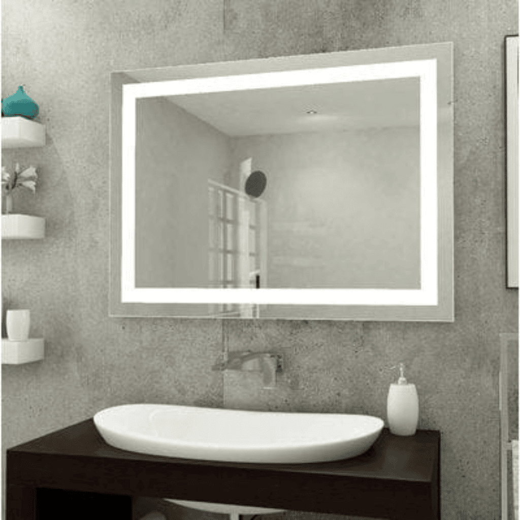 CrystalEdge Rectangular LED Bathroom Mirror – Wall Mounted & Anti-Fog