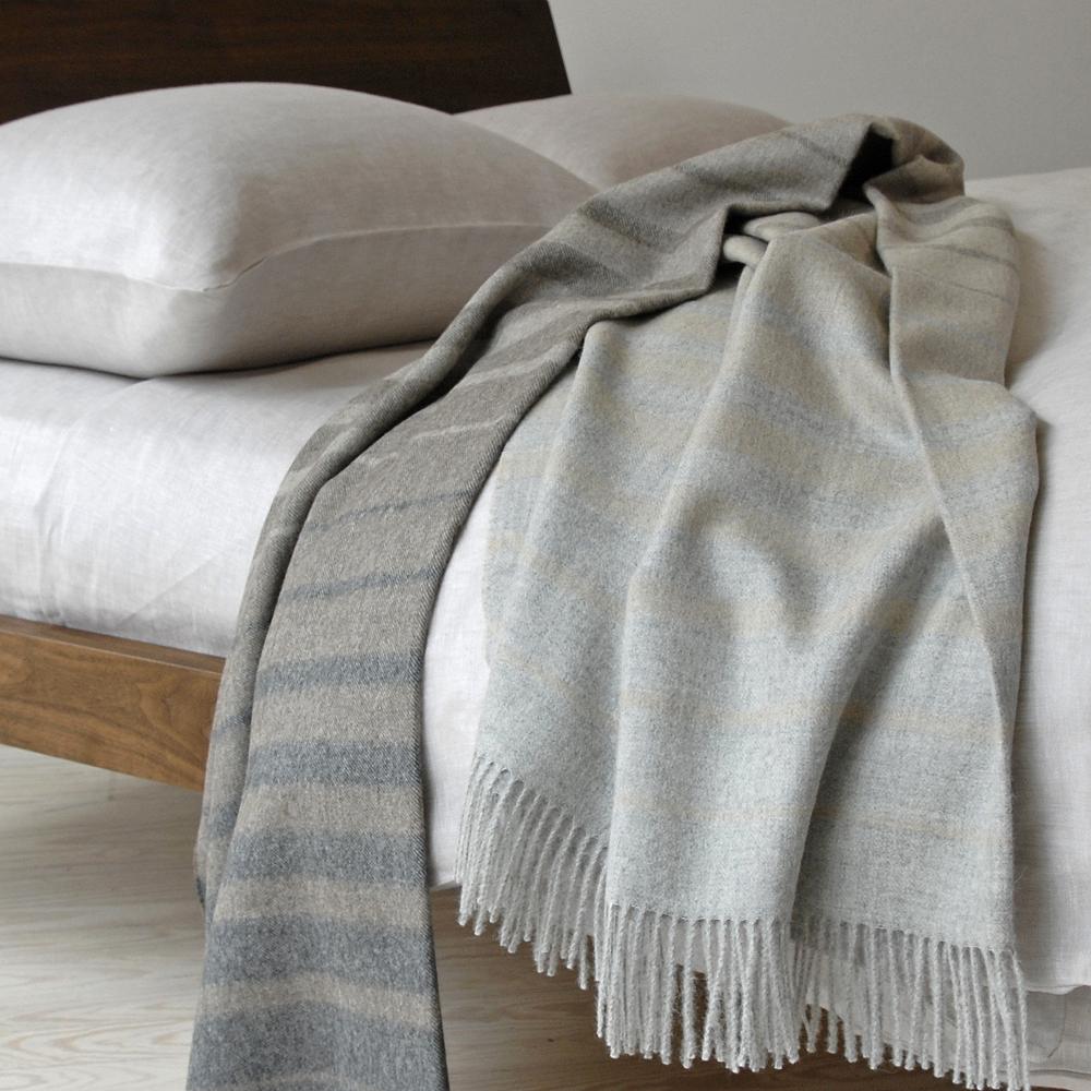 modern grey throw blanket.