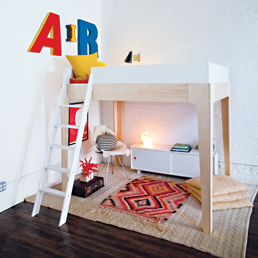 modern loft bed for a kids room.