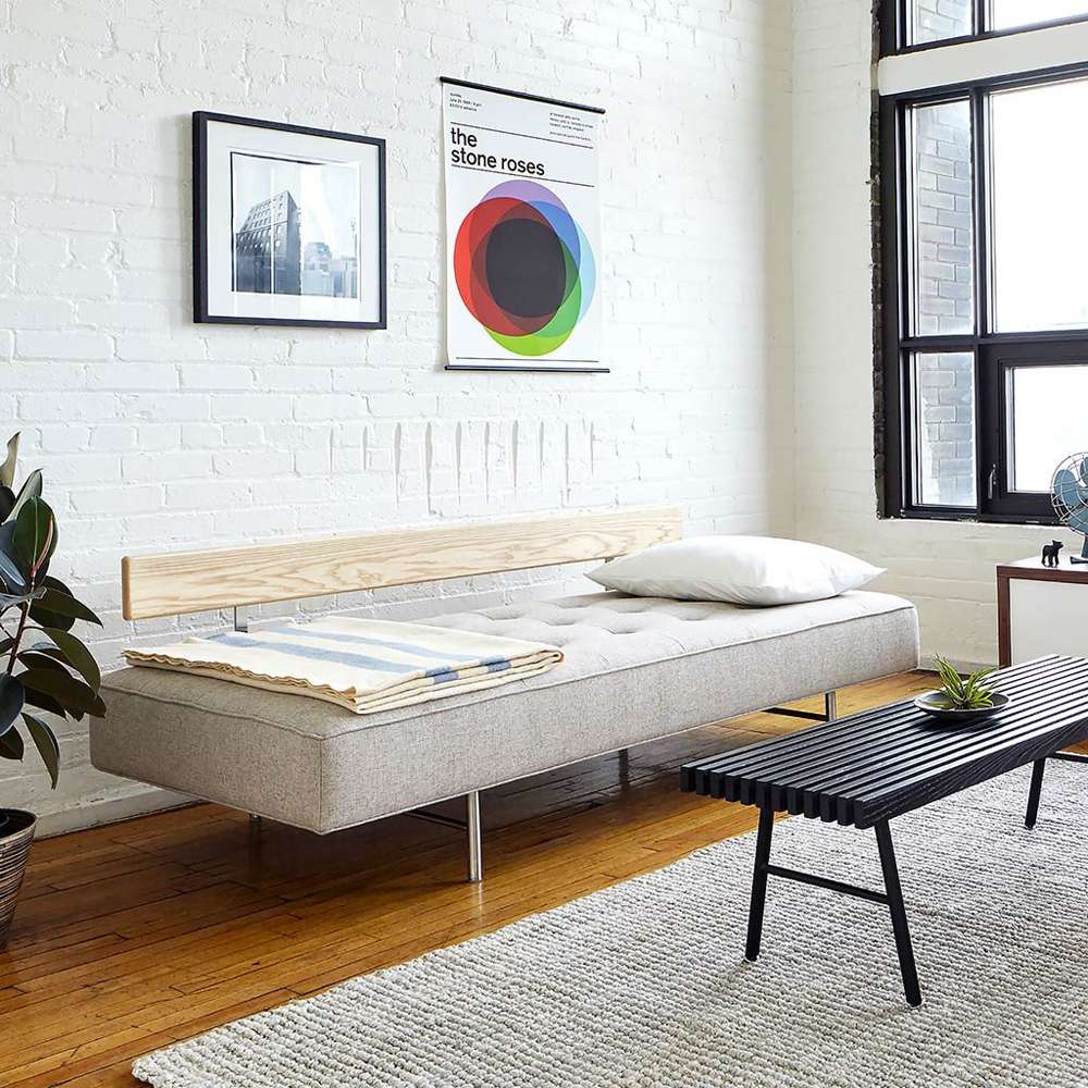 sleeper sofa in bedroom.