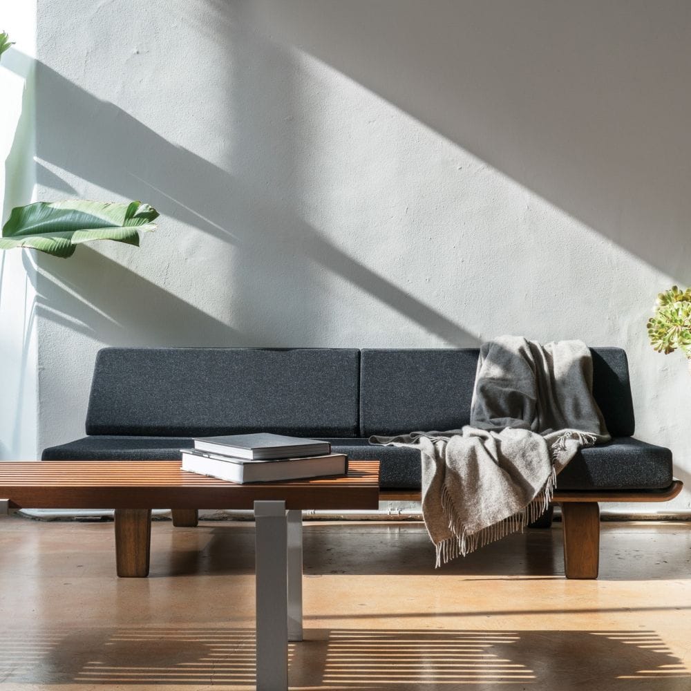 modern grey daybed.