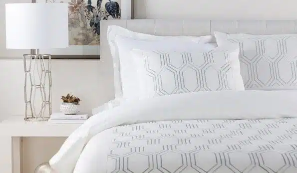 modern guest room with comfy bed