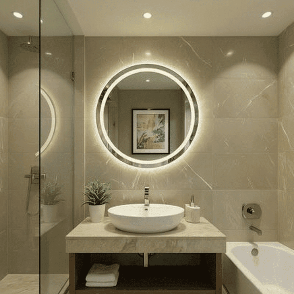 Circular LED Bathroom Vanity Mirror 1