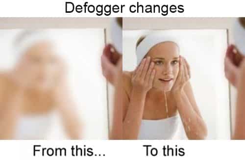 Mirror defogger pad behind the glass