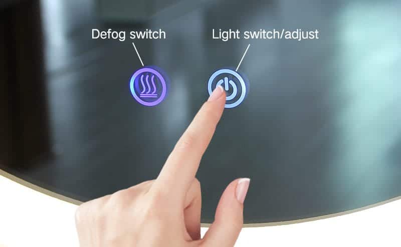 Touch switch sensor on LED mirror