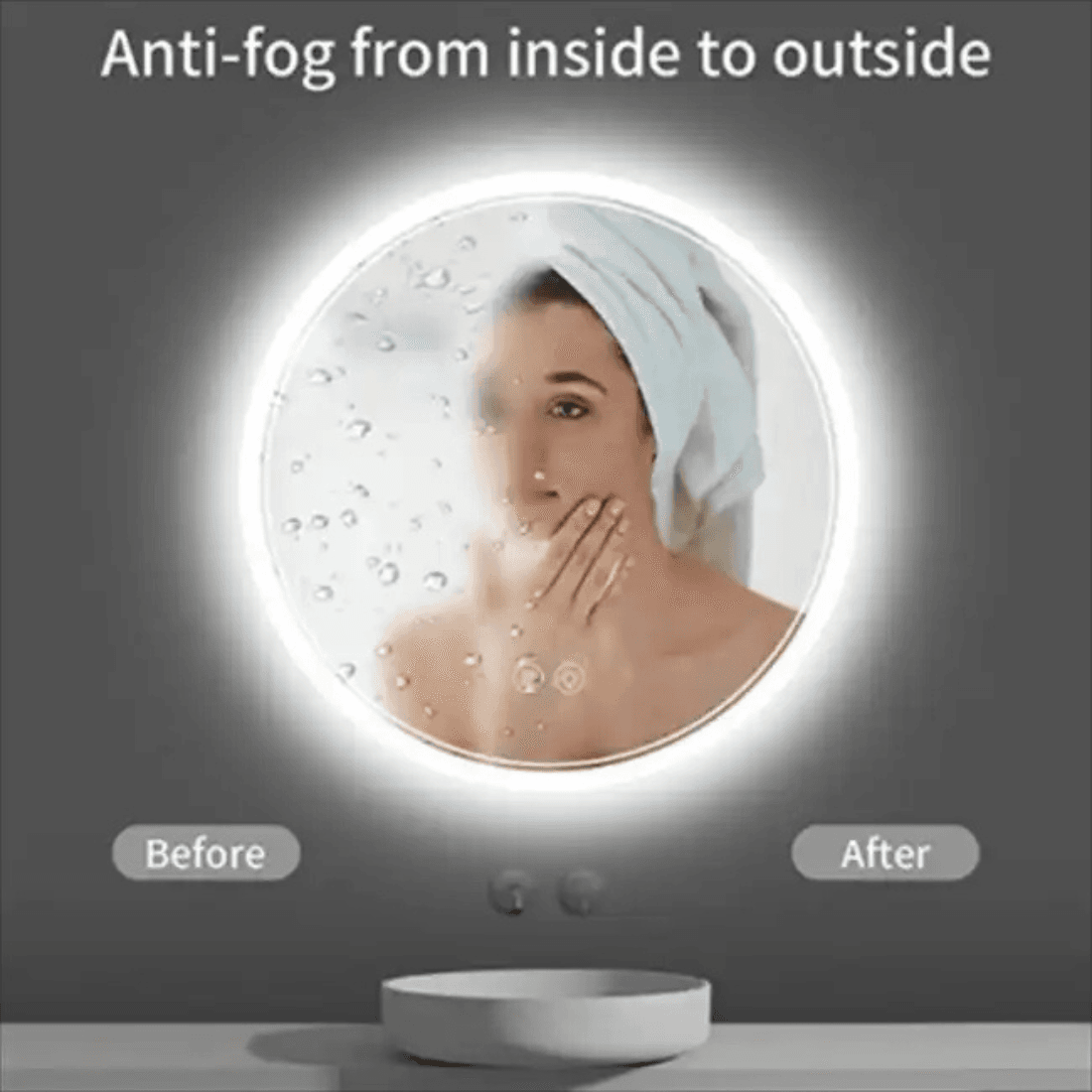 Smart LED Round Mirror with Digital Display for Stylish Bathrooms Smart LED Round Mirror with Digital Display for Stylish Bathrooms