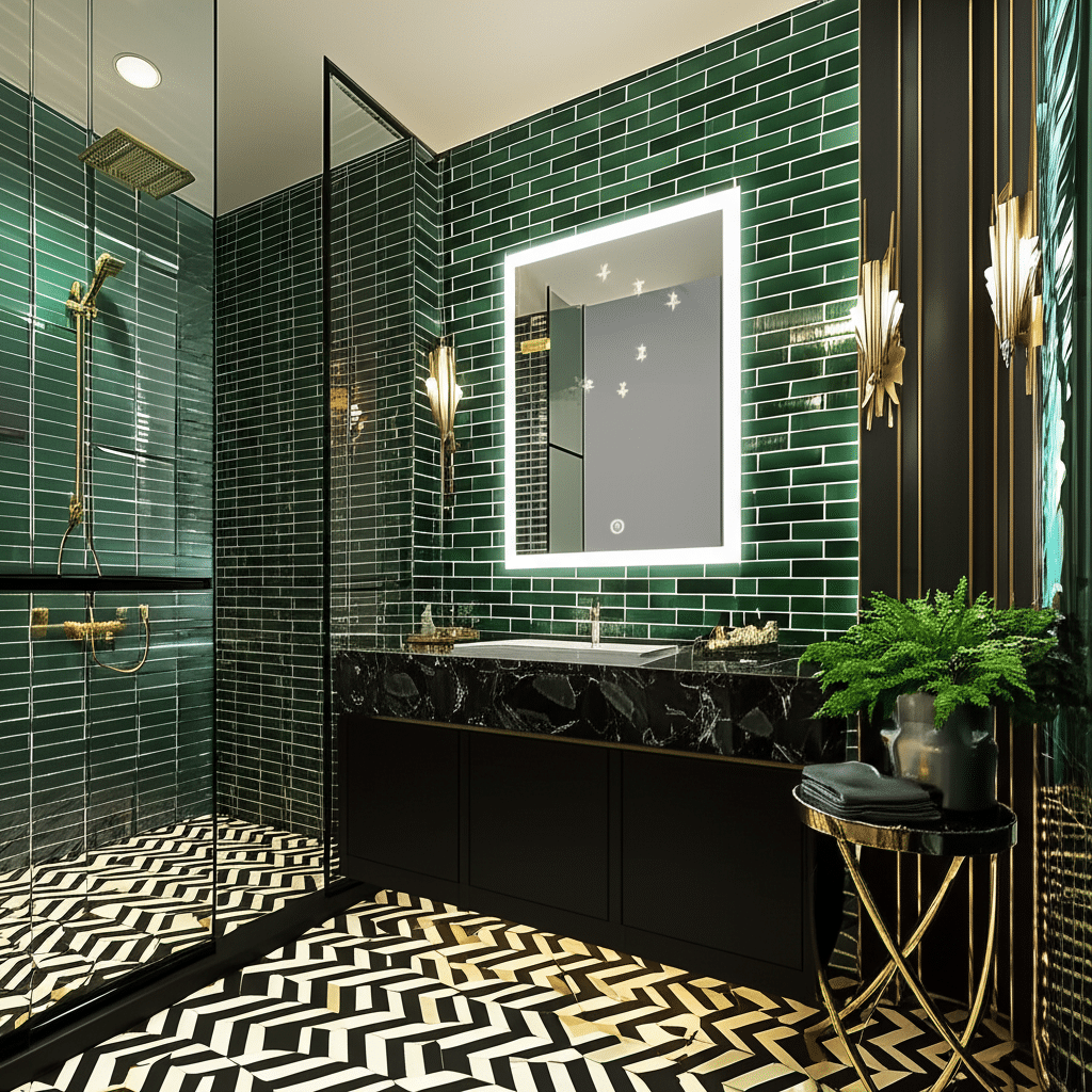 Rectangular LED Bathroom Mirror with Backlit Frame – Modern Design with Touch Control 2 Rectangular LED Bathroom Mirror with Backlit Frame – Modern Design with Touch Control 2