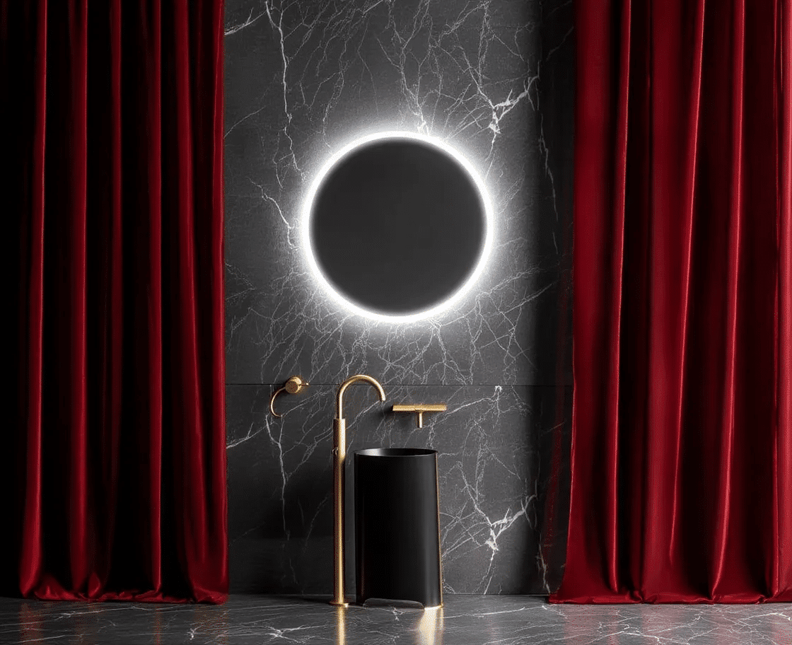 Circular LED Mirror with Soft Backlighting | Modern Frameless Bathroom Mirror