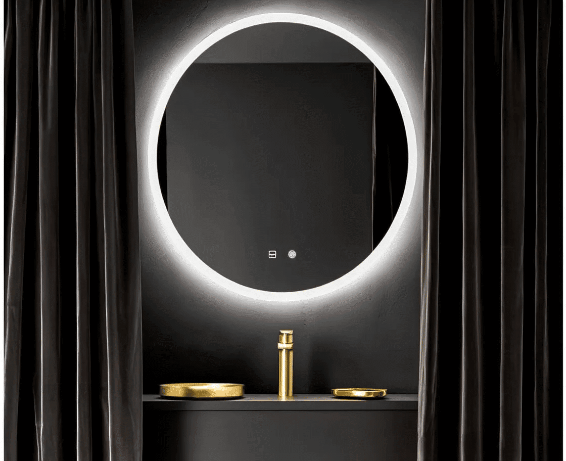 Circular LED Mirror with Soft Backlighting | Modern Frameless Bathroom Mirror