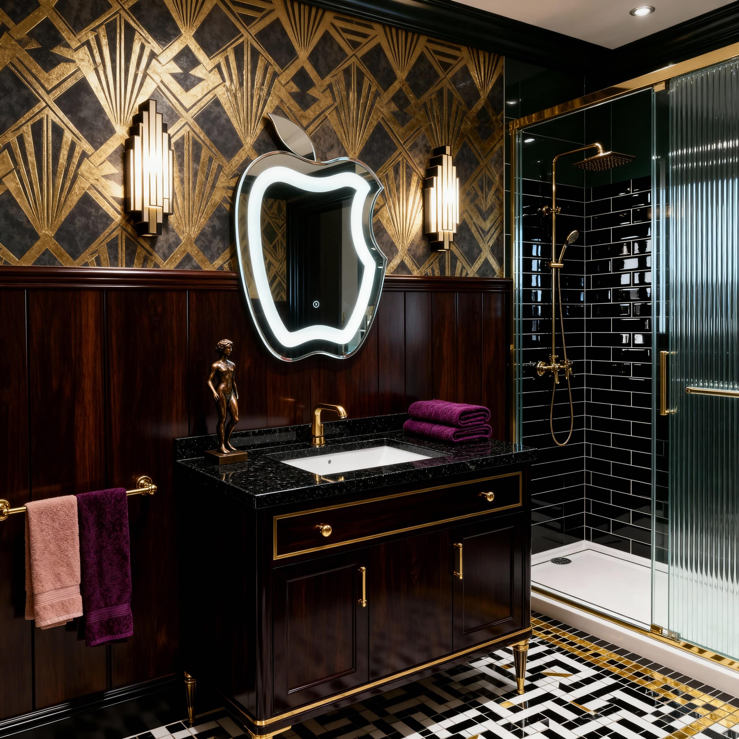 Apple Shape LED Bathroom Mirror