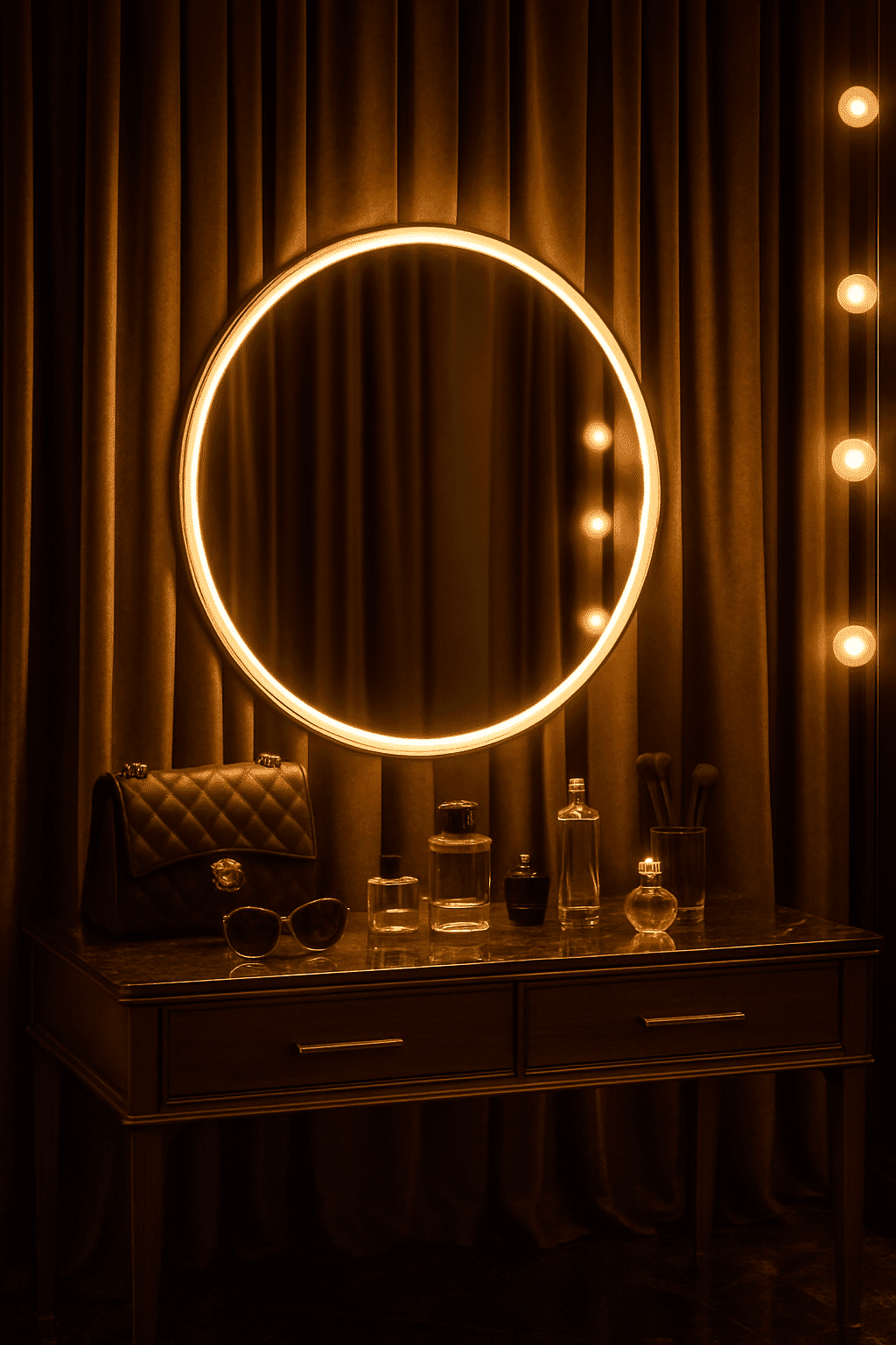Round LED Bathroom Mirror with Anti-Fog & Touch Sensor