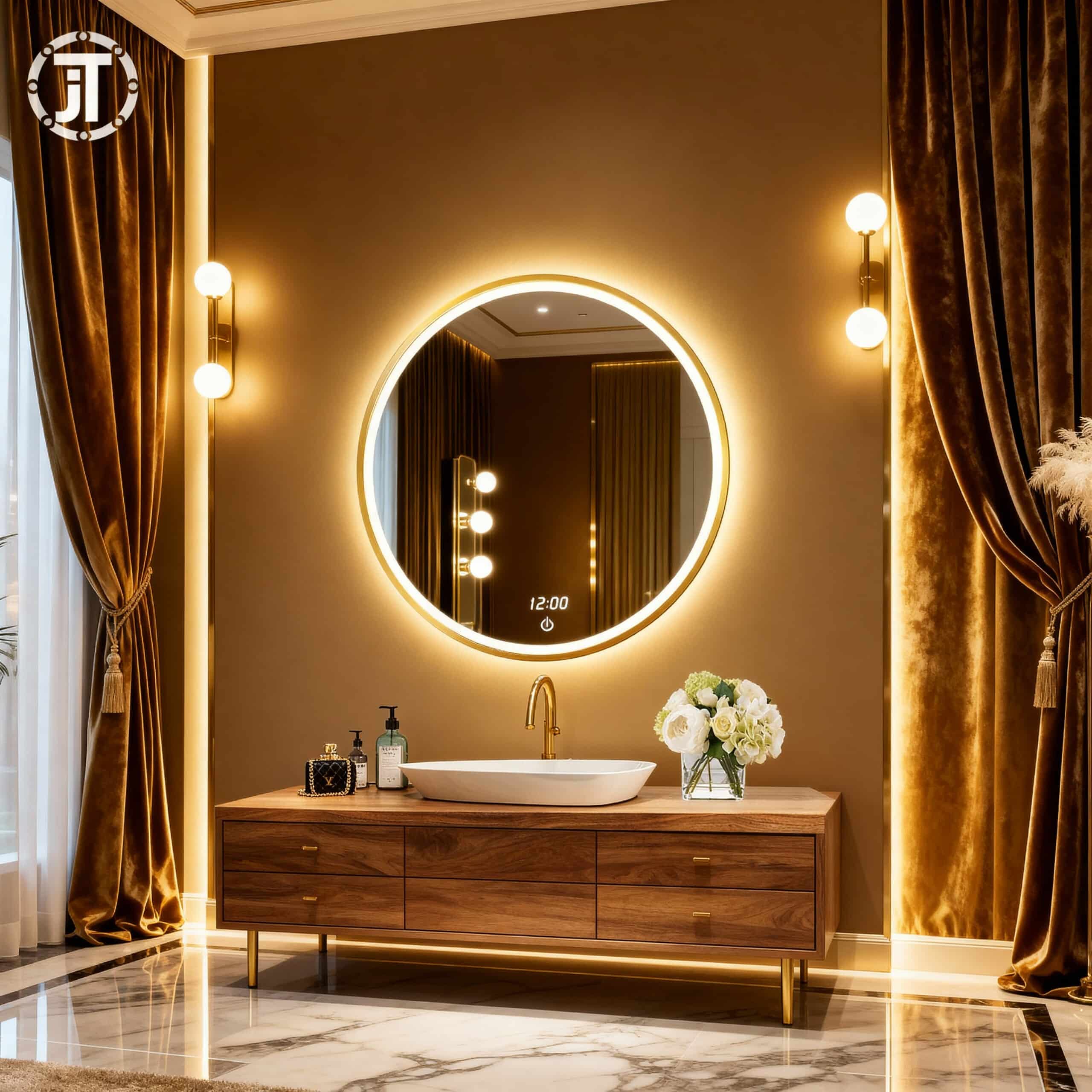 Round LED Mirror with Ambient Glow 1