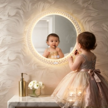 AuraLuxe™ Mandala LED Mirror India 5