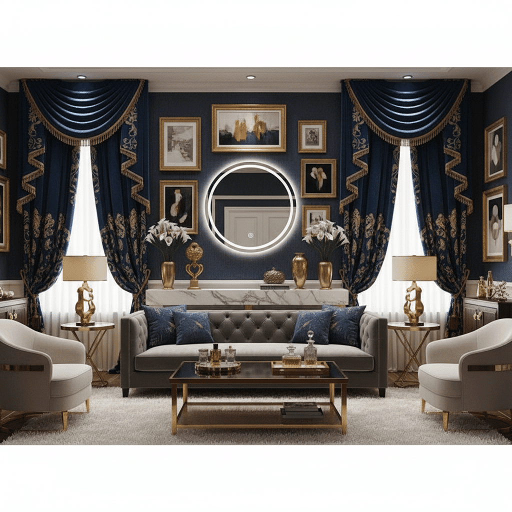 Dual Tone Round LED Mirror with Touch Sensor & Anti-Fog