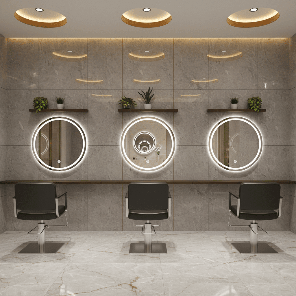 Dual Tone Round LED Mirror with Touch Sensor & Anti-Fog