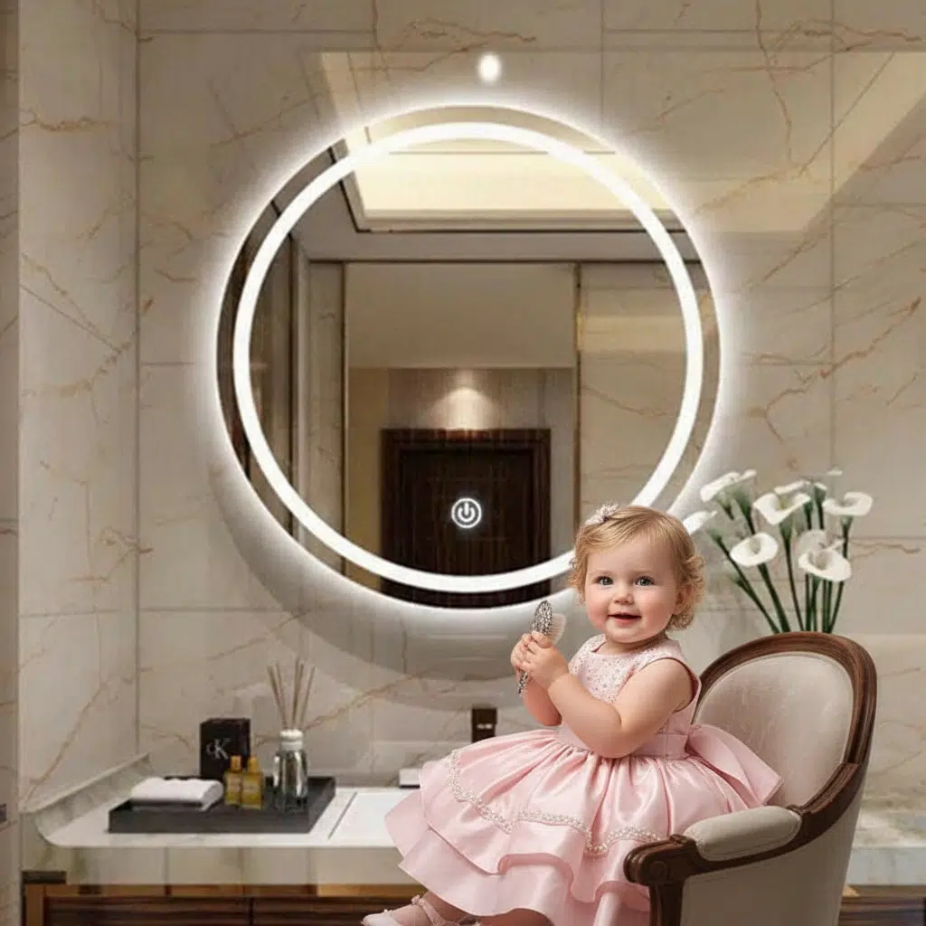 AuraLux™ Luxury Round LED Mirror 1