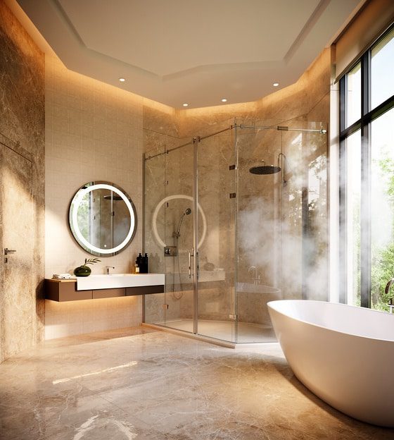 Round LED Mirror with Ambient Halo Lighting