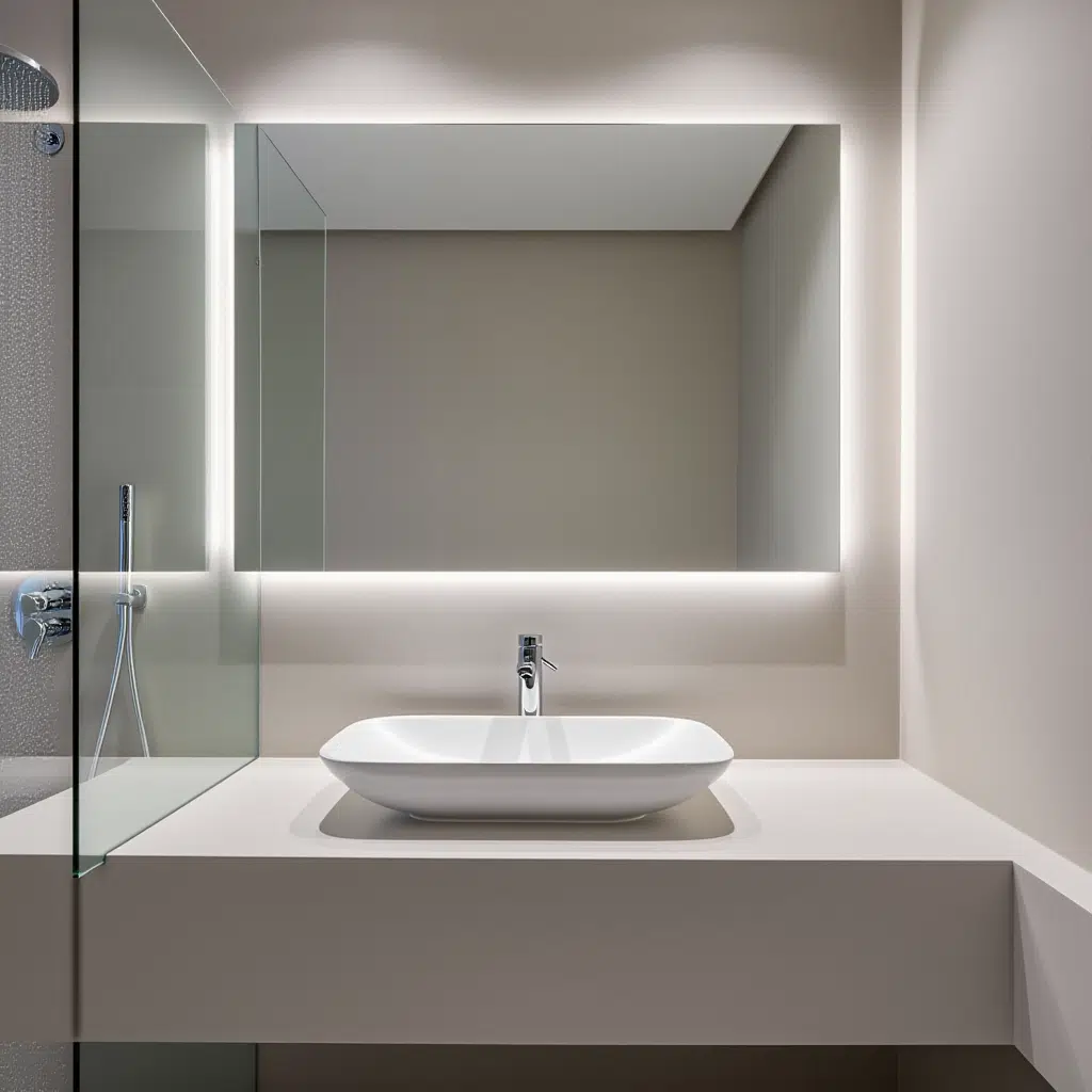 Scandinavian Style Bathroom with Backlit Mirror Design