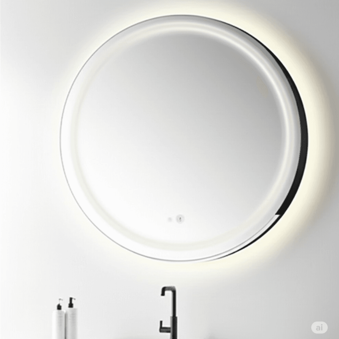 Circular LED Mirror with Bright Backlighting | Modern Frameless Design for Bathrooms Circular LED Mirror with Bright Backlighting | Modern Frameless Design for Bathrooms